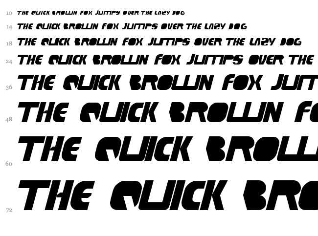 Techno Tech font waterfall